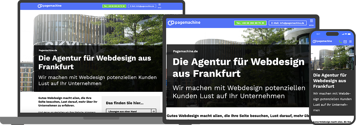 Beispielbild Responsives Webdesign, Webagentur Frankfurt