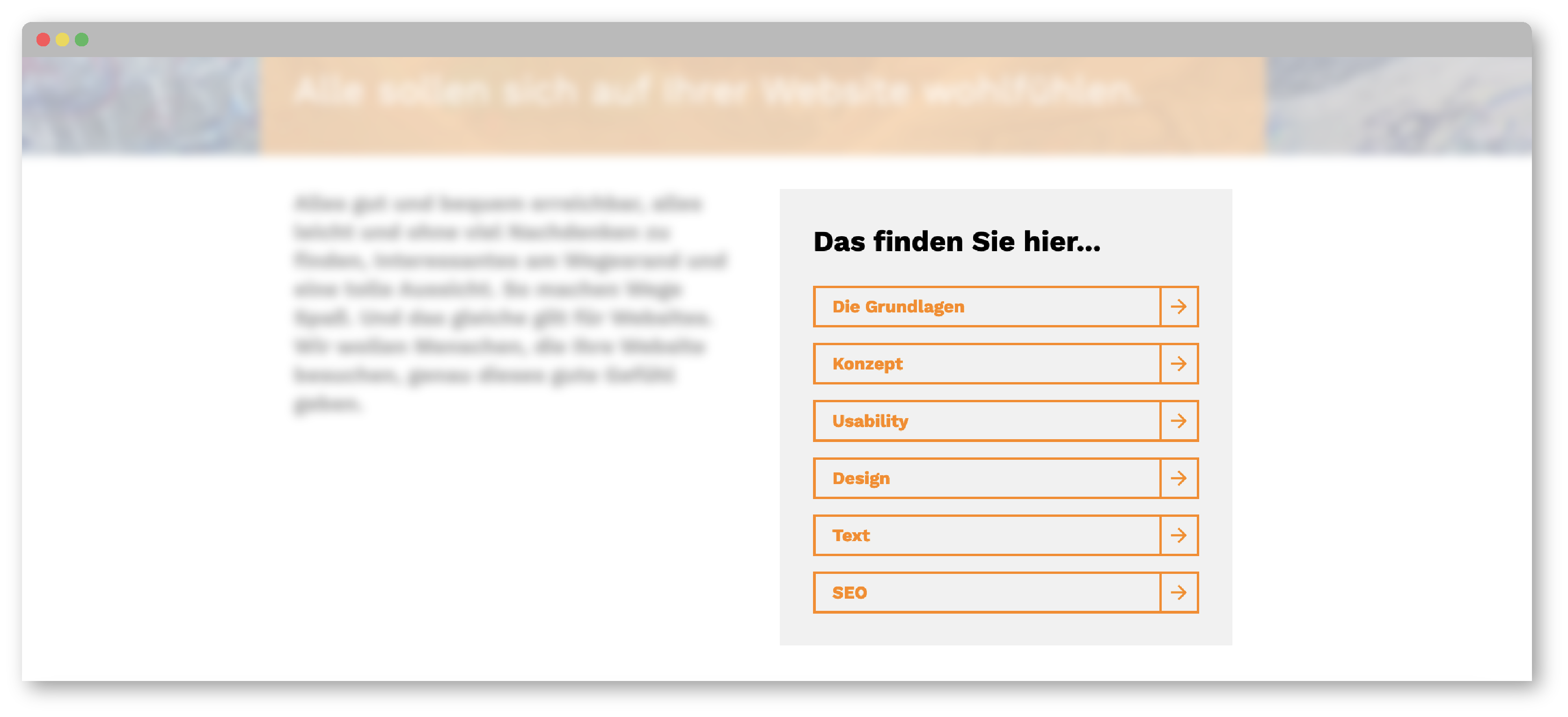 Beispiel für Usability-Optimierung, Webagentur Frankfurt